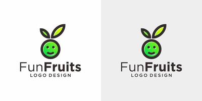 leuk fruit mascotte logo ontwerp. vector