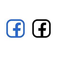 facebook icoon facebook logo, facebook symbool icon set vector