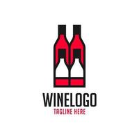 rode wijn illustratie logo ontwerp vector