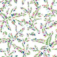 abstracte bloemen plek witte patroon bladeren swirl dot naadloze textuur. stijlvolle abstracte plant decoratieve achtergrond vector