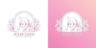 hijab handgetekende logo vector