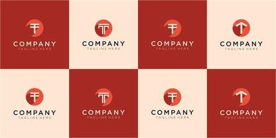 moderne letter t-logoset, creatieve letter t-logo-ontwerpcollectie vector