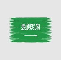 Saoedi-Arabië vlag penseelstreken. nationale vlag vector