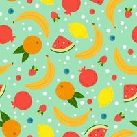 zomer tropisch fruit naadloze patroon getekend in doodle stijl. schattige vectorafdruk voor textiel vector