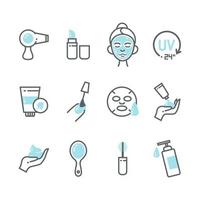 set van schoonheid cosmetische icon vector