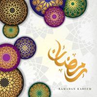 Arabisch kalligrafieontwerp voor ramadan met geometrische en islamitische decoratie vector