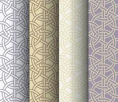 set van naadloze patroon of islamitische achtergrond met geometrische stijl vector