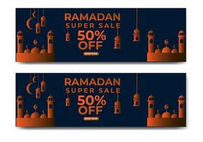 ramadan kareem set posters of invitations.vector afbeelding. plaats voor tekst.ramadan mubarak ontwerp vector