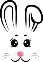 kawaii konijn face.rabbit symbool van 2023 year.vector afbeelding vector