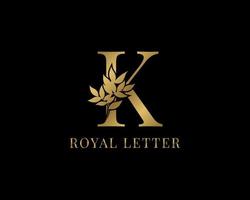 luxe decoratieve vintage gouden koninklijke letter k vector