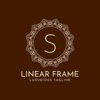 letter s minimalistische cirkel frame lineaire luxe decoratie vector logo ontwerp