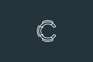 trendy letter c logo pictogram ontwerp vector