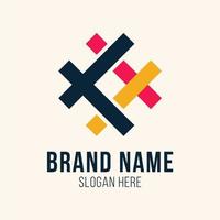 eenvoudige hashtag cross line vector logo sjabloon voor creatieve media en zakelijk bedrijf