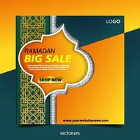 ramadan verkoop sociale media sjabloon. ramadan super sale, mega sale en big sale vector