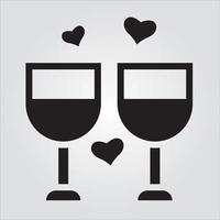 geïsoleerd glas toast glyph pictogram onbeperkt schaalbare vectorafbeeldingen vector