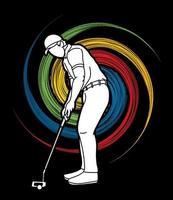 golf sport speler actie vector