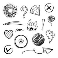 doodle element vector set, voor conceptontwerp.