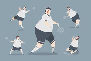 Badminton mannen Characterdesign vector