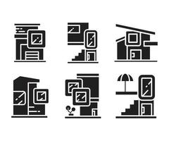 moderne huis en appartement iconen vector illustratie