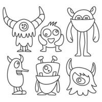 schattige monster karakters illustratie vector