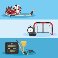 Hockey set met uniform en uitrusting vector