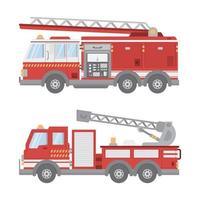 vlakke stijl brandweerwagen variaties vector