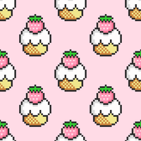 Pixel Art Cupcakes Naadloos Patroon vector