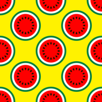 De helft van watermeloen naadloos patroon vector