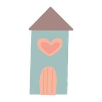 huis hand getrokken doodle,. decor, icoon. scandinavisch minimalisme sticker poster kaart gebouw vector