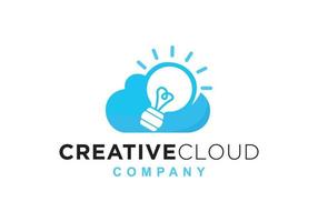 creatief cloud-logo. creatief ideeconcept. vector
