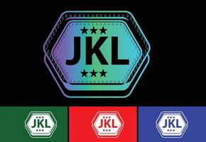 jkl brief nieuw logo en pictogram ontwerpsjabloon vector