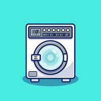 Wasmachine Wasserij Cartoon Illustratie Platte Vector Geïsoleerde Object