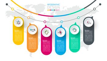 Zakelijke infographic met 6 stappen vector