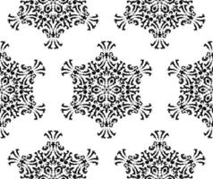 naadloos patroon met bloemenmandala's. oosters patroon met ronde ornamenten. zwart-witte kleur. vector grafische vintage patroon. voor stof, tegels, behang of verpakking.