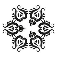 cirkelvormig vectorpatroon met arabesken. klassiek ornament in antieke stijl. vintage rond damastpatroon. zwarte, witte kleur. oosters ornament voor decoratieve doeleinden. vector