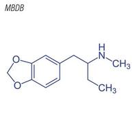 vector skelet formule van mbdb. drug chemische molecuul.