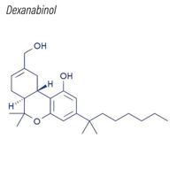vector skeletformule van dexanabinol. drug chemische molecuul.