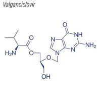 vector skeletformule van valganciclovir. drug chemisch molecuul