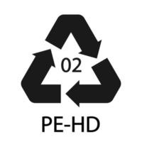 polyethyleen met hoge dichtheid 02 pe-hd pictogram symbool vector