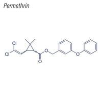 vector skelet formule van permethrin. drug chemische molecuul.