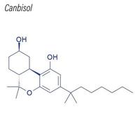 vector skelet formule van canbisol. drug chemische molecuul.