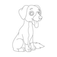 schattige puppy hond overzicht kleurplaat voor kinderen dierlijke kleurplaat pagina cartoon vectorillustratie vector