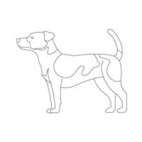 schattige puppy hond overzicht kleurplaat voor kinderen dierlijke kleurplaat pagina cartoon vectorillustratie vector