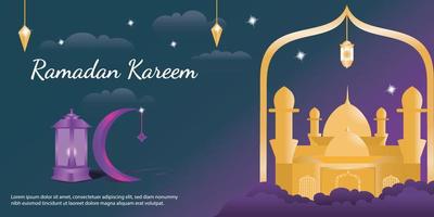 islamitische ramadan banner achtergrond vector eps 10