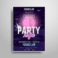 Space Party poster sjabloon vector