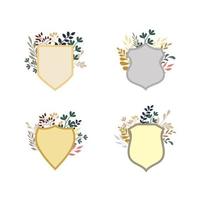 set bloemen badges collectie vector