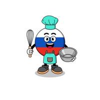 illustratie van de vlag van Rusland als bakkerijchef vector