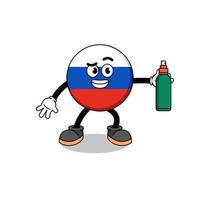 rusland vlag illustratie cartoon met muggenspray vector