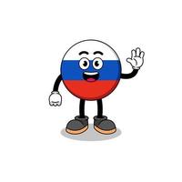 rusland vlag cartoon doet golf handgebaar vector