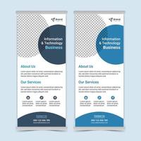 informatie en technologie bedrijf roll-up banner ontwerpsjabloon vector